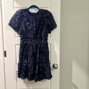 Anthropologie THE SOMERSET MINI DRESS: FLORAL APPLIQUÉ EDITION, Size M petite